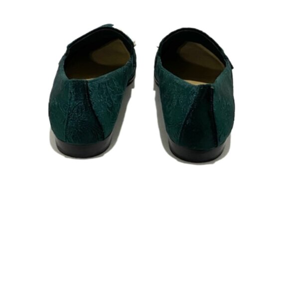 MARC FISHER Kneel Loafer Flats Dark Green Velvet Womens Size 6.5 Whimsigoth NWOB - Picture 3 of 6
